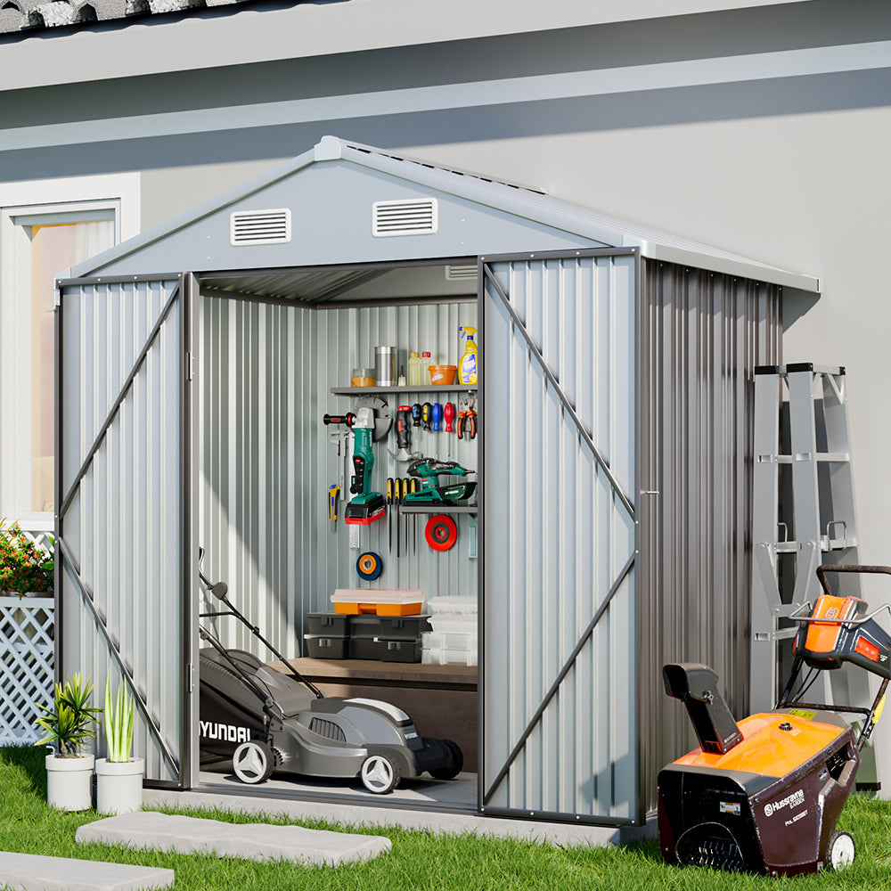 6x4ft Garden Metal Tool Storage Shed with Lockable Door – Compact Outdoor Storage Solution